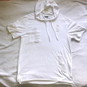 Short-sleeved casual street-wear hoodie